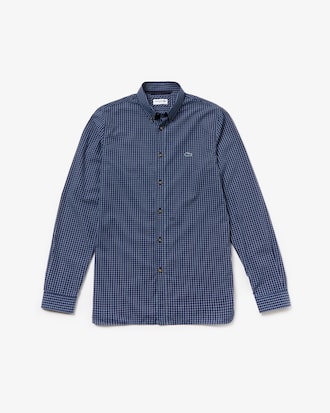 Men's Slim Fit Check Cotton Poplin Shirt