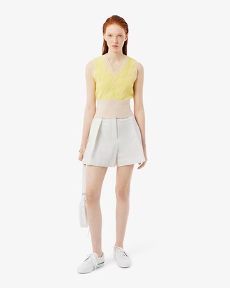 Runway Pleated Wool Bermuda Shorts