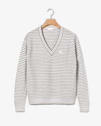 Women's V-neck Cotton Jersey Sweater