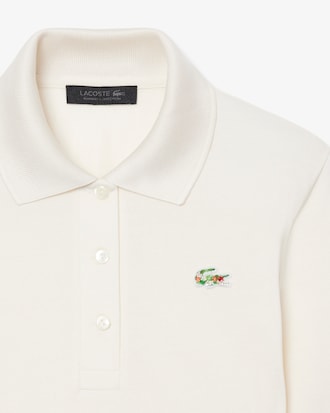 Runway Slim Fit Beaded Crocodile Silk Polo Shirt