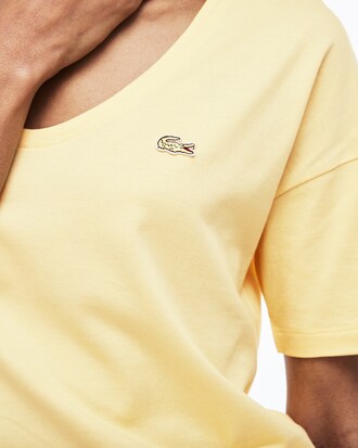 Women's Wide Neck Soft Cotton Jersey T-shirt