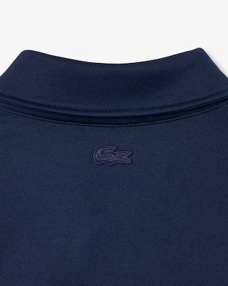 Embroidered Polo Collar Fleece Sweatshirt