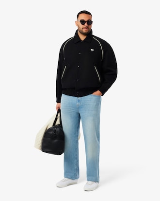 Badge Accent Wool Varsity Jacket