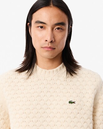 Thick Carded Wool Crew Neck Sweater