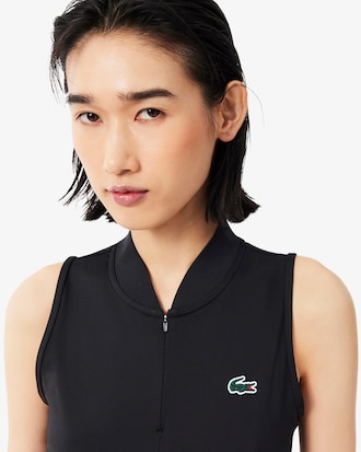 Sleeveless Stretch Dual Fabric Tennis Polo Shirt