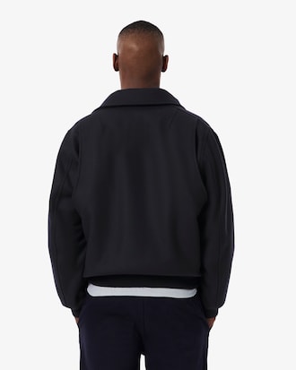 Zipped Padded Wool Aviator Jacket