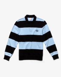 Men's Lacoste LIVE Polo Shirt Collar Diamond Badge Striped Sweatshirt