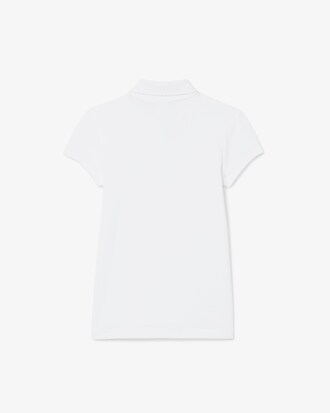 Scalloped Collar Piqué Polo Shirt