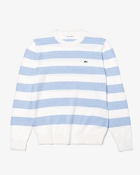Men's Crew Neck Striped Cotton And Linen Sweater