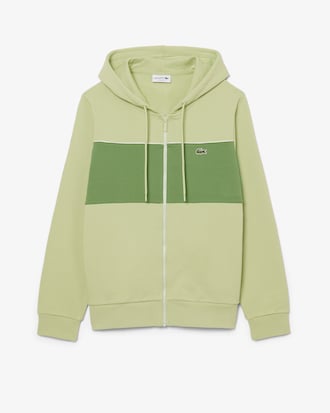 Colour-Block Zipped Hoodie