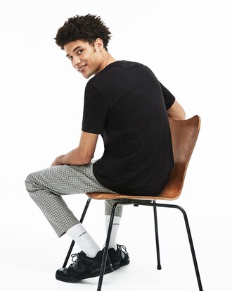 Unisex Lacoste LIVE V-Neck Cotton Jersey T-shirt