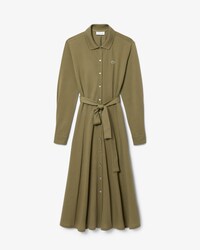Polo Collar Belted Petit Piqu&eacute; Dress