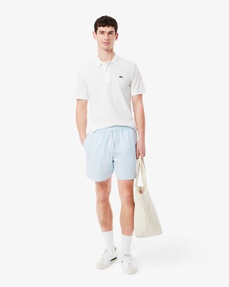 Mid Length Striped Textured Swim Trunks
