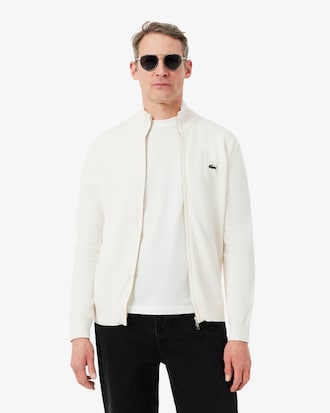 Zipped High Neck Cotton Sweater