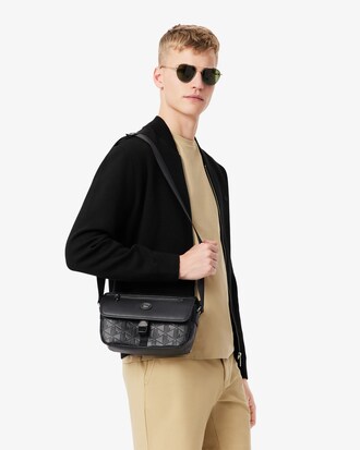 Small Monogram Leather Flap Satchel