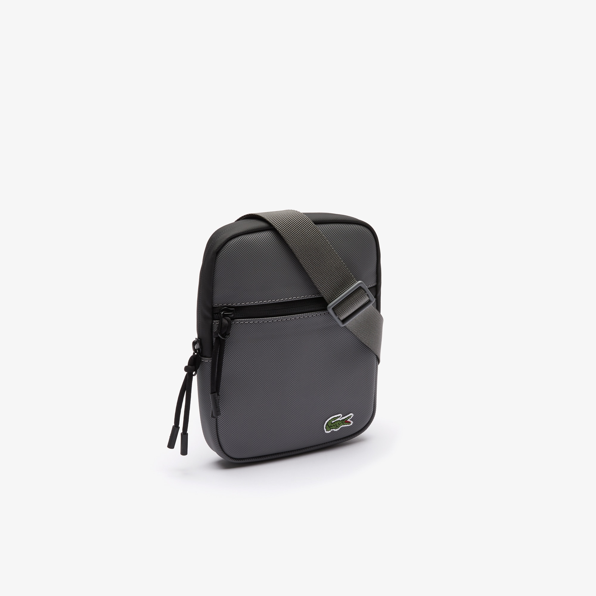 Men's LCST Coated Canvas Small Flat Crossbody Bag LACOSTE