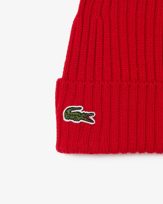 Rib Knit Brushed Wool Beanie