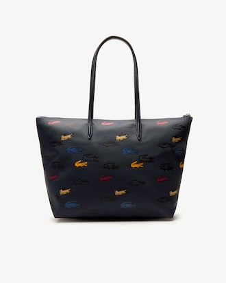 Women's L.12.12 Concept Crocodile Print Canvas Zip Tote Bag