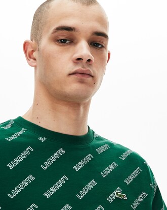 Men's Lacoste LIVE Crew Neck Signature Print Cotton T-shirt
