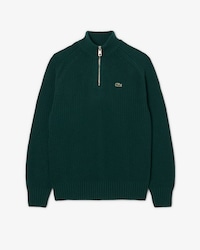 Zipped High Neck Wool Sweater