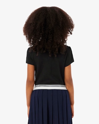 Scalloped Collar Piqu&eacute; Polo Shirt