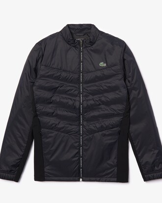 Men's Lacoste SPORT Quilted Effect Bi-Material Zip Tennis Jacket