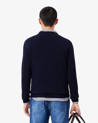 Monochrome Cotton V-neck Sweater