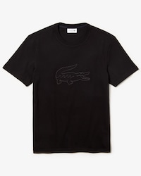 Men's Crew Neck Oversized Crocodile Embroidery Cotton T-shirt