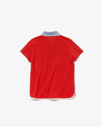 Girls' Lacoste Colourblock Petit Piqu&eacute; Polo Shirt