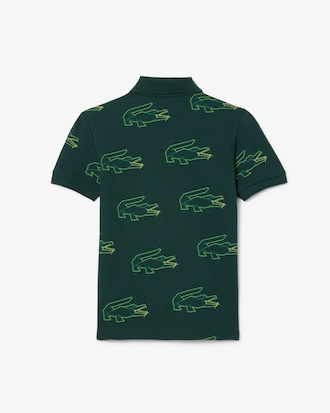 Crocodile Print Mini Piqué Polo Shirt