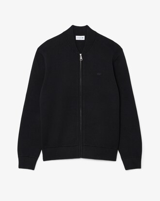 Cotton and Wool Knit Bomber Jacket