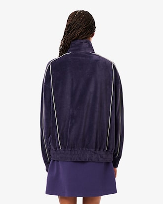 Oversized Zipped Velour Sweatshirt