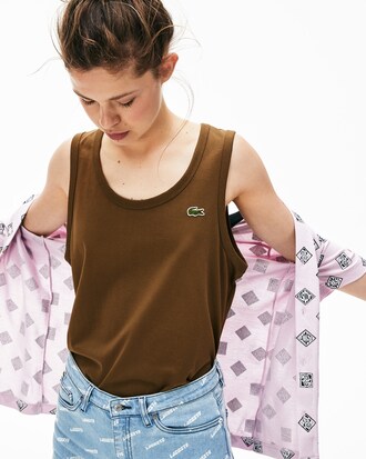 Unisex Lacoste LIVE Pocket Cotton Jersey Tank Top