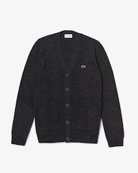 Men's V-neck Knit Effects Cotton Blend Cardigan