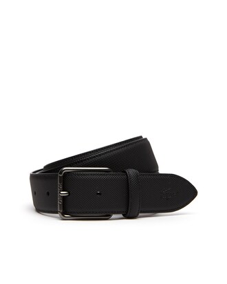 Men's Classic Lacoste Engraved Tongue Buckle Petit Piqué Belt