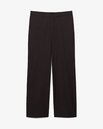 Straight Fit Striped Cotton Suit Pants