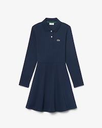 Long-Sleeved Stretch Piqu&eacute; Dress