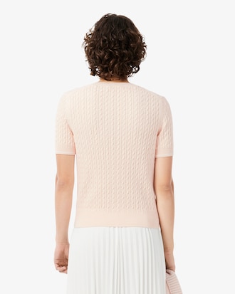 Short Sleeved Cable Knit Sweater