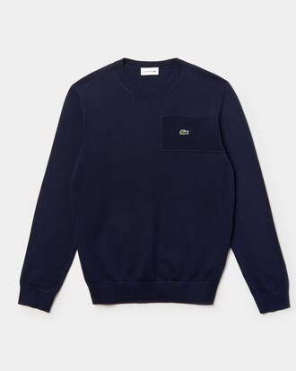 Men's Crew Neck Texturised Cotton Knit Effect Sweater