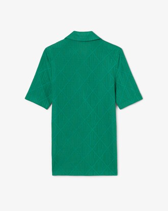 Runway Slim Fit Monogram Jacquard Polo