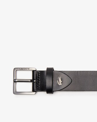 Men's Lacoste Engraved Buckle Smooth Leather Belt