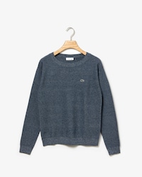 Women's Boat Neck Texturised Heathered Cotton Sweater