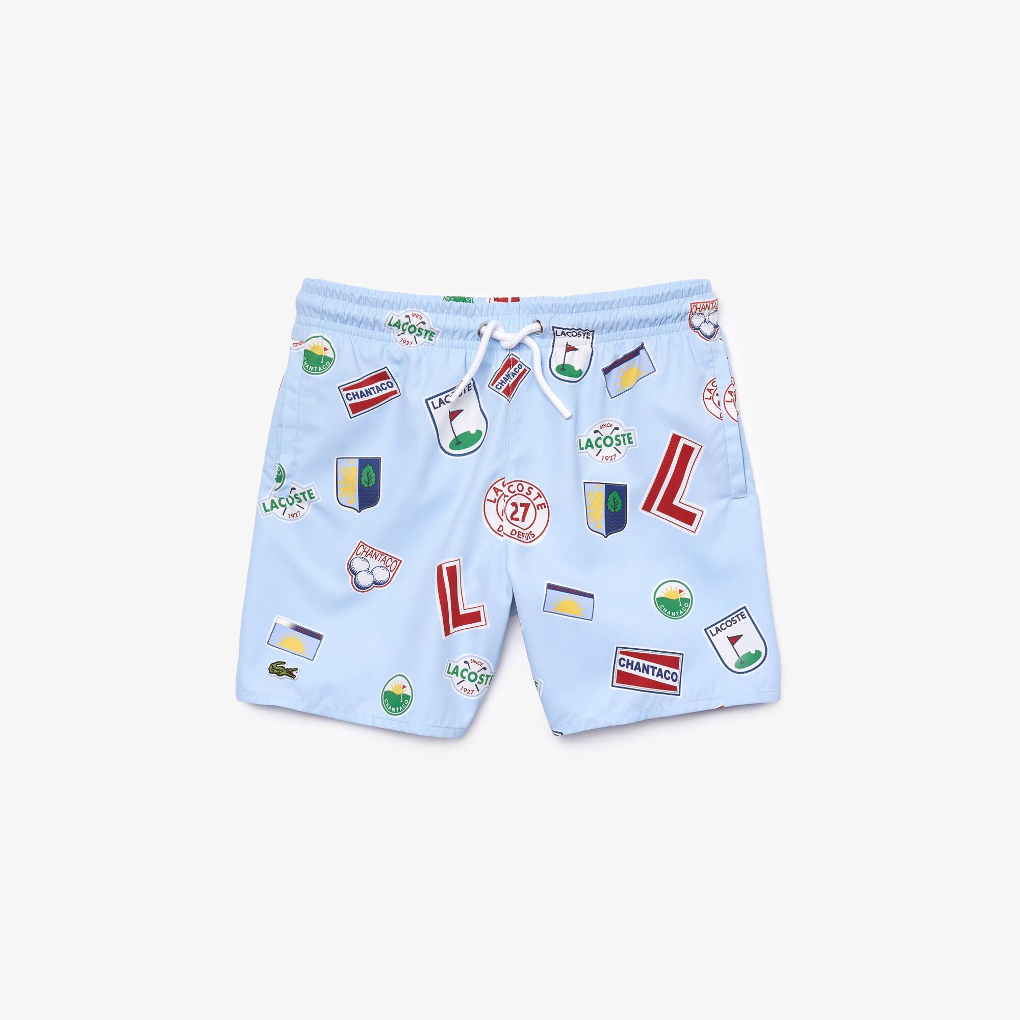 lacoste boys swim trunks