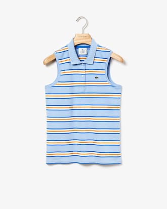 Women's Lacoste LIVE Slim Fit Rainbow Striped Cotton Polo Shirt