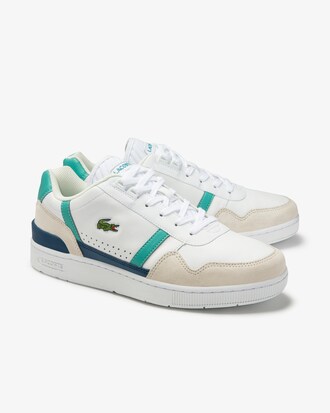 Men's T-Clip Perforated Leather and Suede Trainers