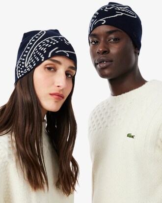 Wool Jacquard Crocodile Beanie
