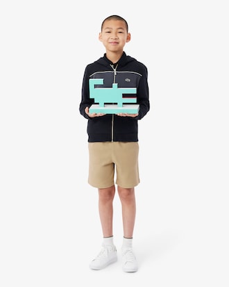 Colour-Block Zipped Hoodie