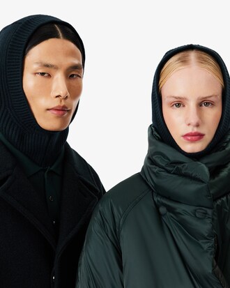 Runway Rib Knit Felted Wool Balaclava