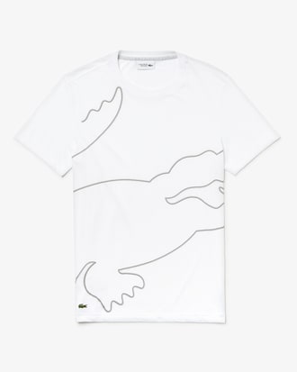Men's Lacoste SPORT Crew Neck Oversized Croc Print Tech Jersey T-shirt