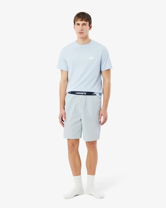 Striped Poplin Pajama Shorts